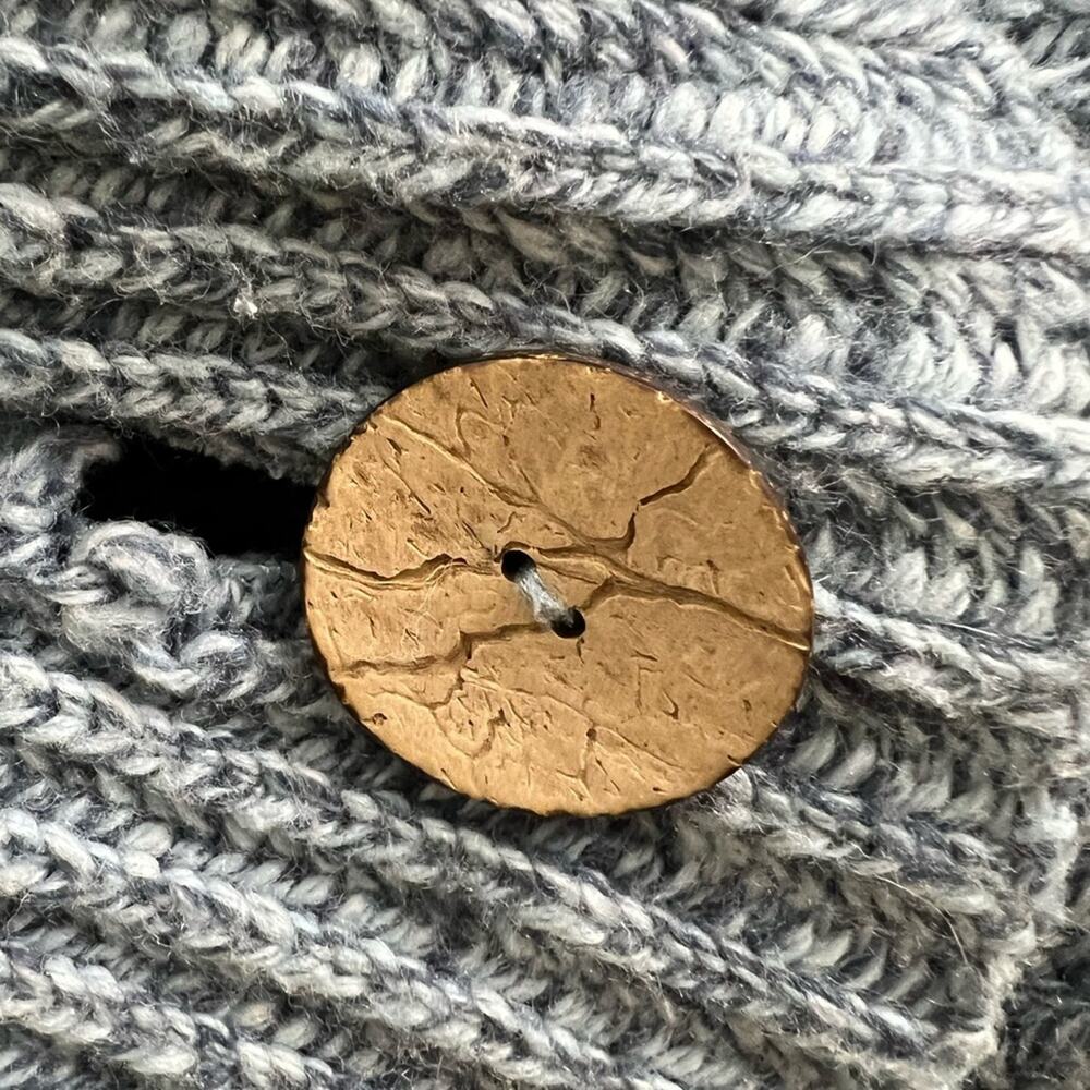 Vintage United States Sweaters Blue Shawl Collar One Button Woman's Cardigan S/M - Picture 8 of 8